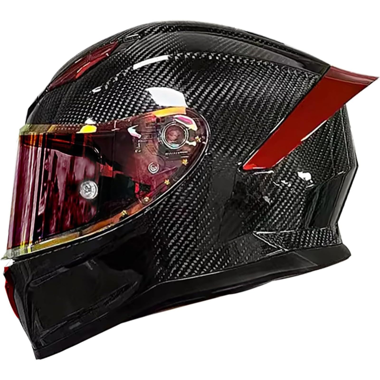 Motorrad-Integralhelm Mit Sonnenblende, DOT/ECE-Zertifizierter Modularer Motorrad-Mopedhelm, Motorradhelm-Integralhelme Für Frauen Und Männer, Erwachsene H,L=59~60CM von BYFHHHH