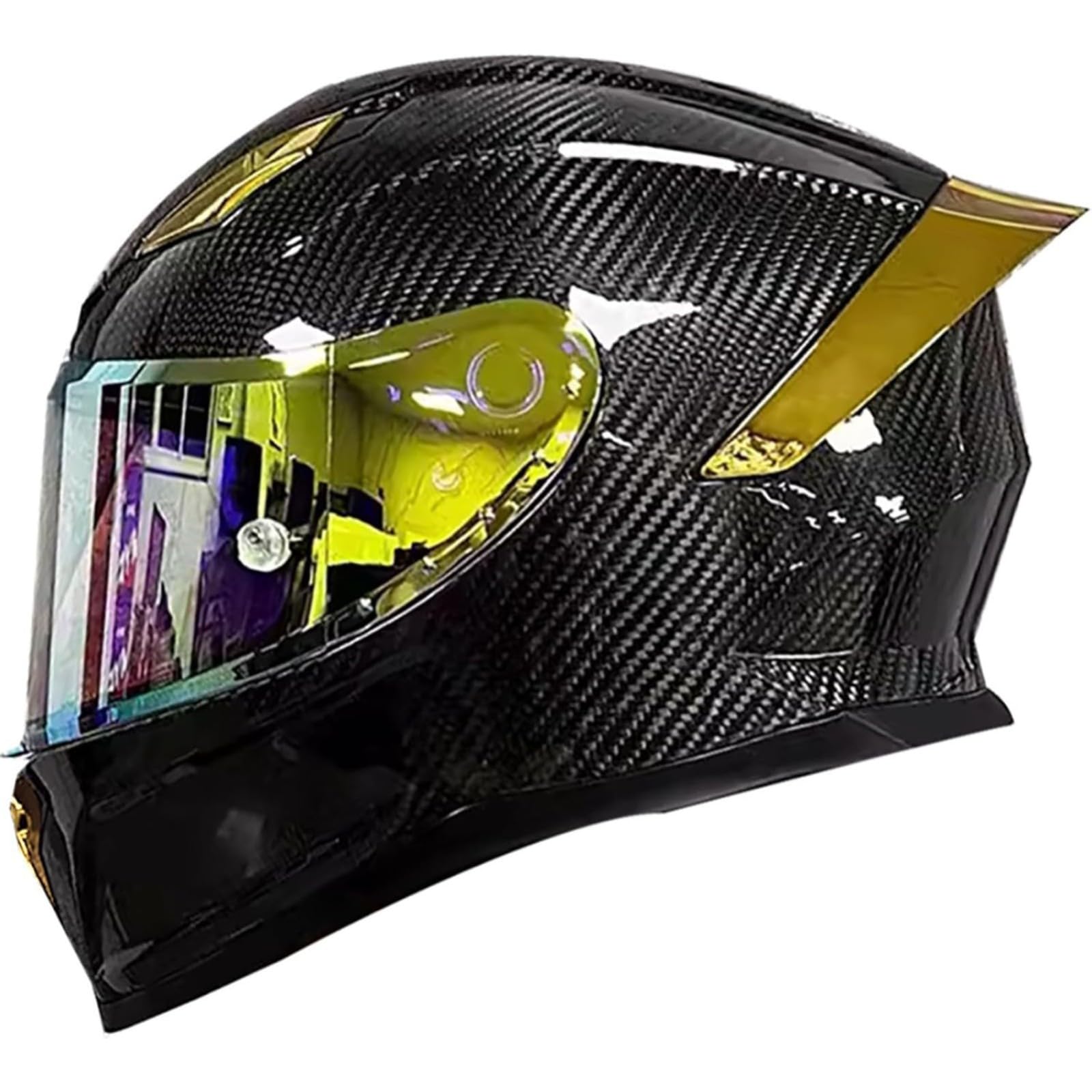 Motorrad-Integralhelm Mit Sonnenblende, DOT/ECE-Zertifizierter Modularer Motorrad-Mopedhelm, Motorradhelm-Integralhelme Für Frauen Und Männer, Erwachsene J,L=59~60CM von BYFHHHH