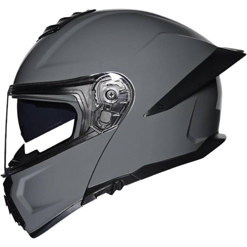 Motorradhelm Klapphelm, DOT/ECE-Geprüfter Integralhelm Motorrad-Roller-Sturzhelm Mit Doppelvisier, Damen Herren Erwachsene E,M=57~58CM von BYFHHHH