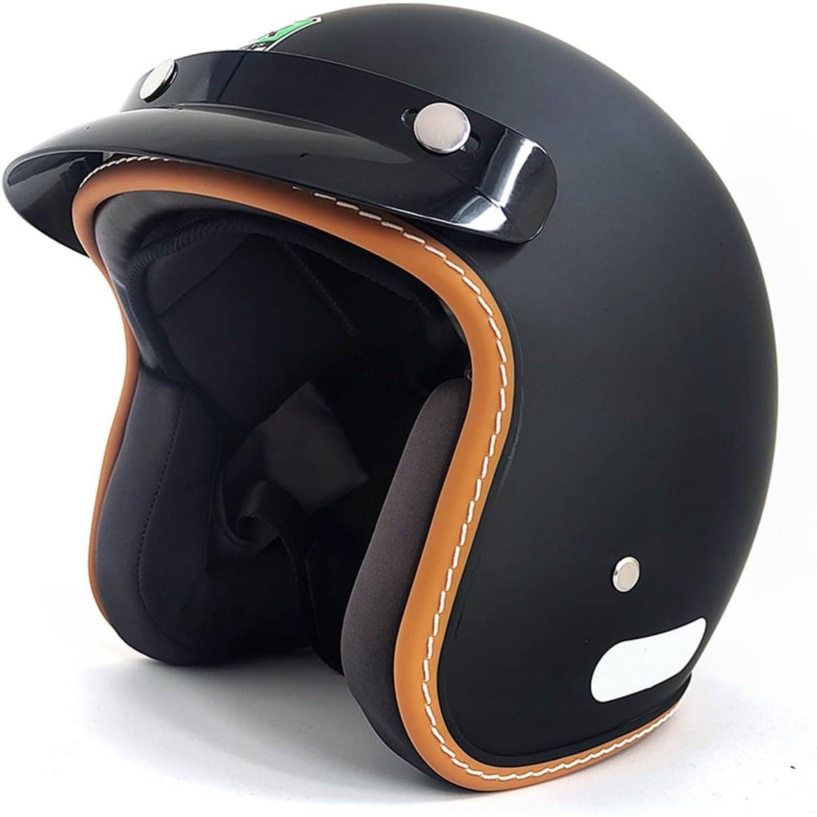 Offener Helm 3/4 Motorrad-Halbhelm Brain-Cap Motorradhelm, ECE-Geprüfter Halbschalenhelm Mit Abnehmbarer Krempe Jethelme Sturzhelm Roller-Mopedhelm A,L=59~60CM von BYFHHHH