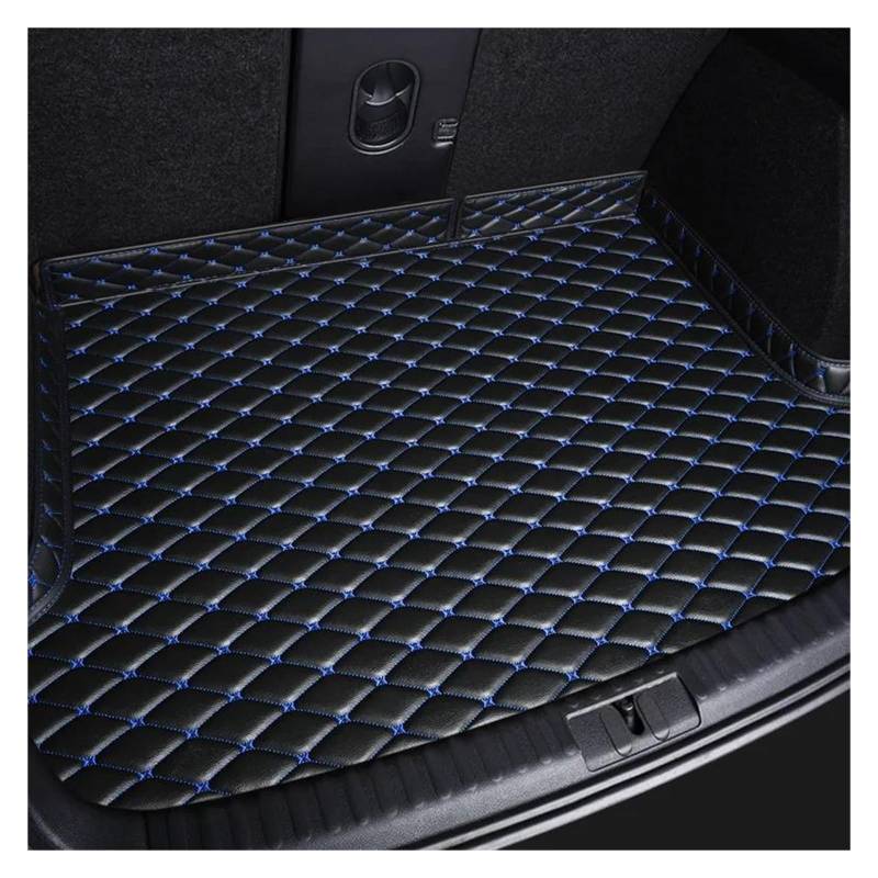 BYNGQW Auto Kofferraum Schutzmatte Leder Kofferraum Matte Auto Zubehör Innen Für Modell Y Für Modell 3 Für Modell S Für Modell X 6 Sitz(Black Blue,Model X) von BYNGQW