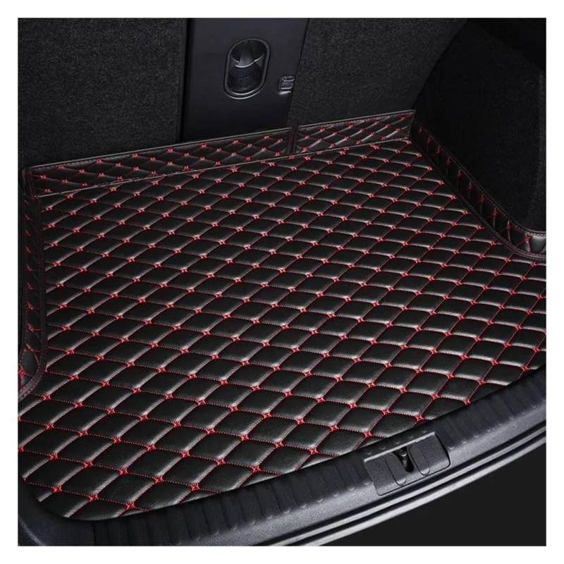 BYNGQW Auto Kofferraum Schutzmatte Leder Kofferraum Matte Auto Zubehör Innen Für Modell Y Für Modell 3 Für Modell S Für Modell X 6 Sitz(Black red,Model Y) von BYNGQW