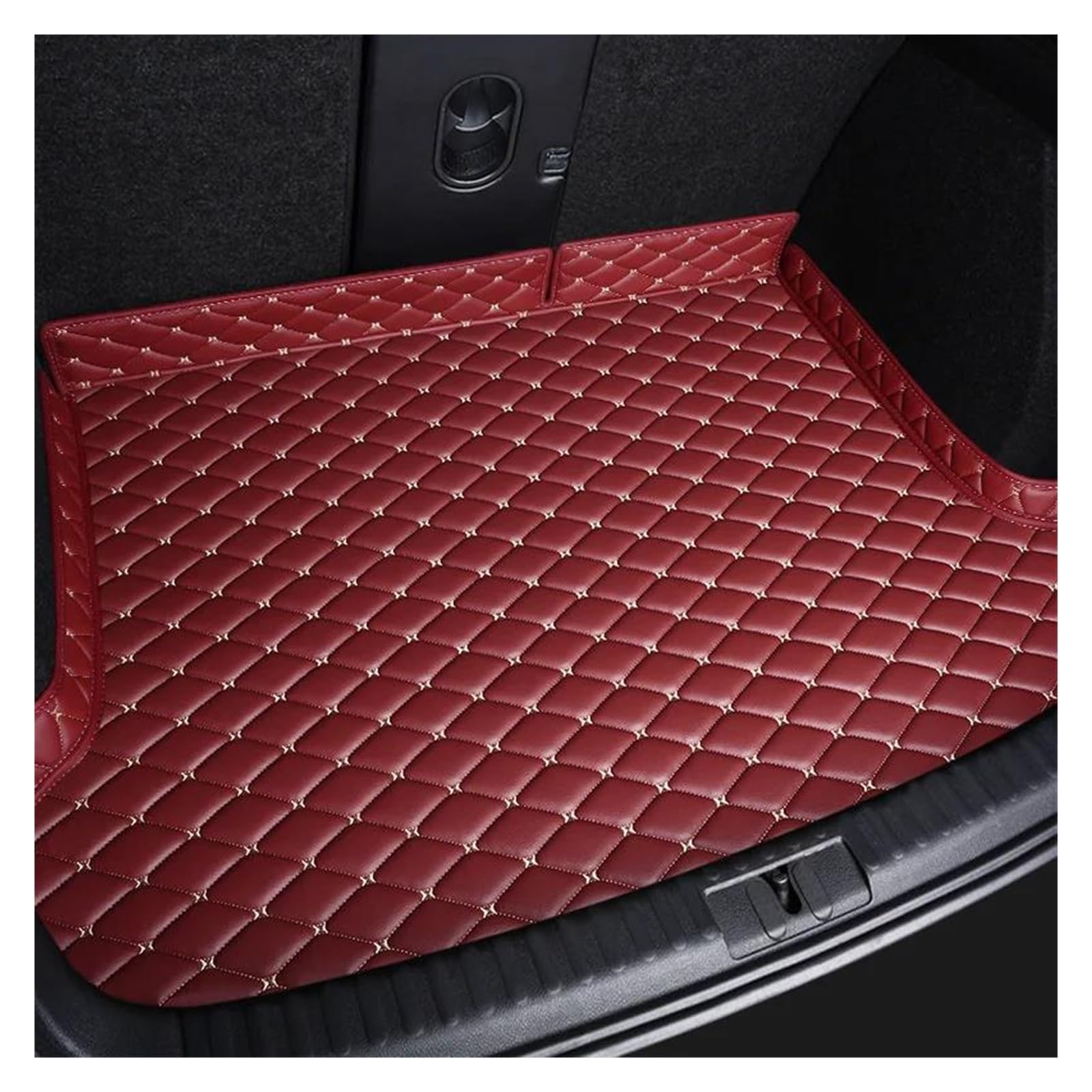 BYNGQW Auto Kofferraum Schutzmatte Leder Kofferraum Matte Auto Zubehör Innen Für Modell Y Für Modell 3 Für Modell S Für Modell X 6 Sitz(Wind red,Model X) von BYNGQW