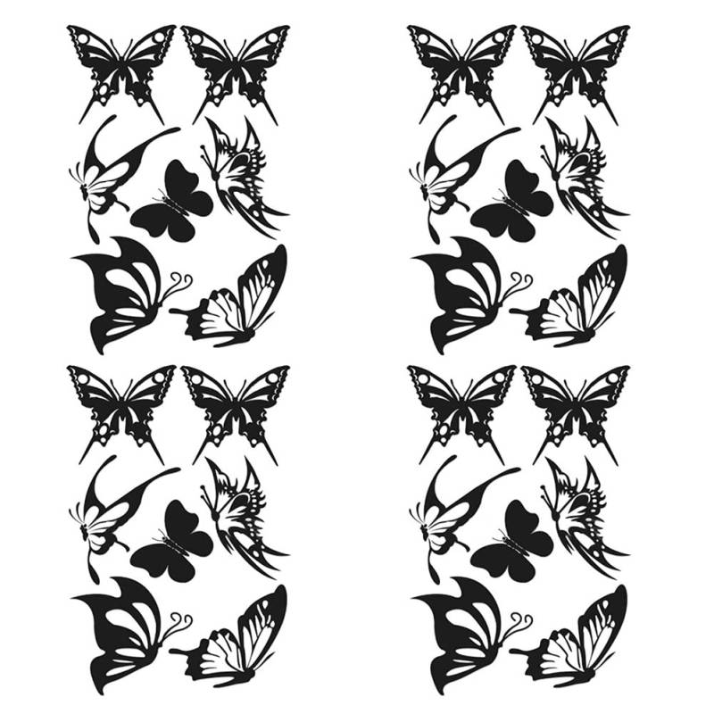 28 Stück Schmetterling Aufkleber Auto, Schwarz Schmetterling Applique Sticker 3D Flügel Schmetterlinge Selbstklebende Vinyl Aufkleber Trim Auto Aufkleber Wasserdicht Autotattoo Wanddeko, 20cmx30cm von BYNYXI