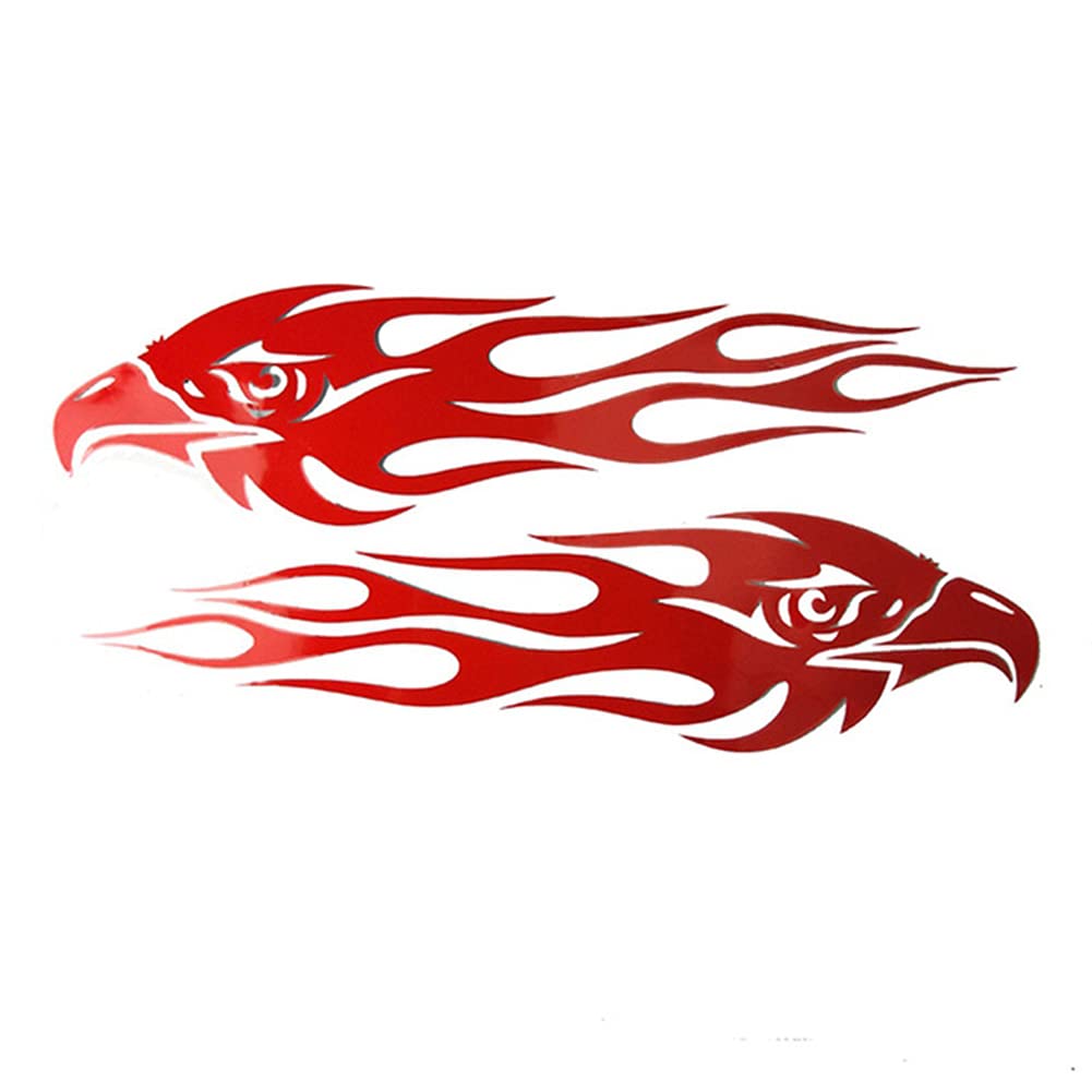 Adler Aufkleber Auto, 1 Paar Reflektierende Autoaufkleber Personalisierte Eagle Flames Aufkleber Selbstklebende Vinyl-Aufkleber Wasserdichte Adler Flamme Aufkleber für Auto Motorrad,20cmx4.7cm von BYNYXI