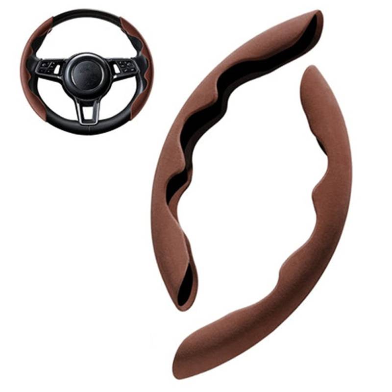 Auto Lenkradbezug Wildleder, Universal Lenkradabdeckung Leder Lenkradhülle Auto Innenraum Lenkradschoner Anti Rutsch Lenkradschutz für Meisten Auto, SUV, LKW, Steering Wheel Cover von BYNYXI