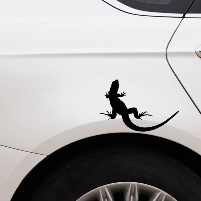 BYNYXI 2 Stück Gecko Aufkleber Auto, 3D Reflektierende Sticker Salamander Aufkleber Gecko Eidechse Sticker Reptilien Heckscheibe Gecko Auto Salamander Aufkleber PVC Wasserdichter Aufkleber-12cmx7.9cm von BYNYXI