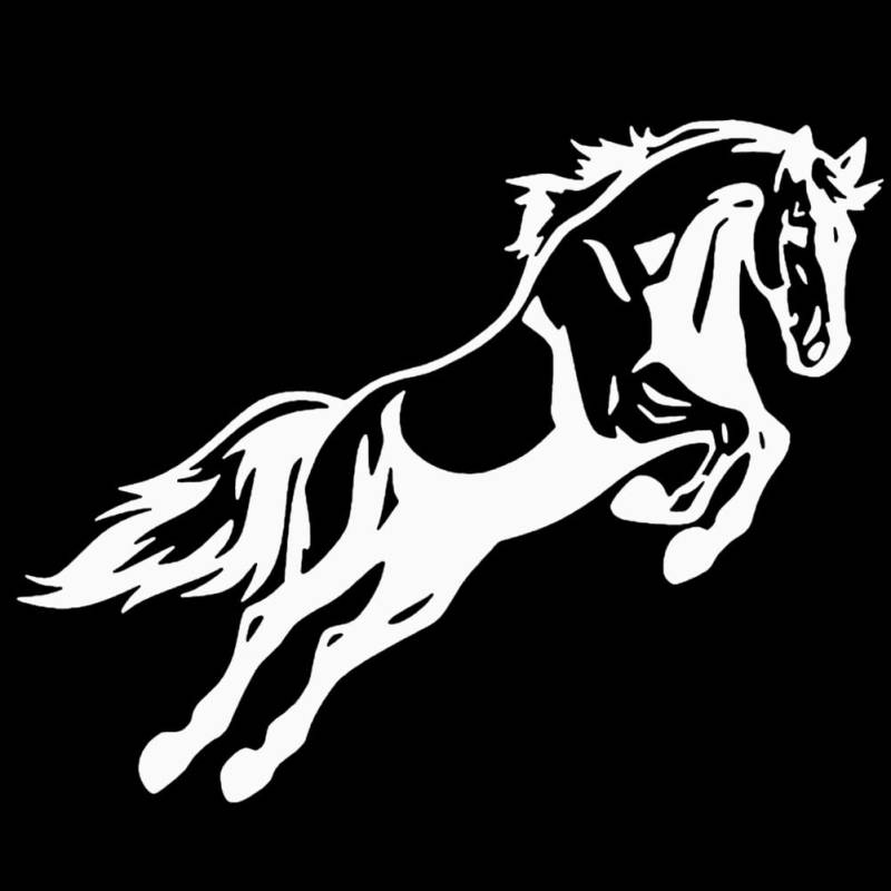 2 Stück Pferde Aufkleber, Reflektierender Auto Stlying Aufkleber Laufende Pferd Wandsticker Wasserfest Running Horse Sticker PVC Trim Aufkleber für Autofenster LKW Anhänger-19cmx15cm von BYNYXI