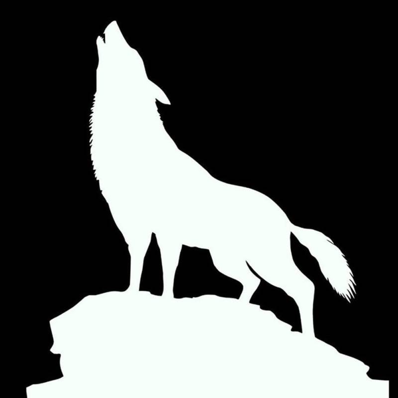 BYNYXI Wolfskopf Auto Aufkleber, 4 Stück Reflektierende Aufkleber Wolfskopf Vinyl Seitenkörper Running Wolf Aufkleber Heckscheibe Tuning Wolf Car Totem Sticker Wasserdicht Autoaufkleber-14cmx13.5cm von BYNYXI