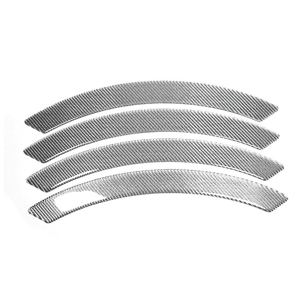 Car Wheel Eyebrow Anti-collision Bar Universal Carbon Fiber Decorative Sticker Mudguard Protection Strips 4pcs Silver von BYNYXI