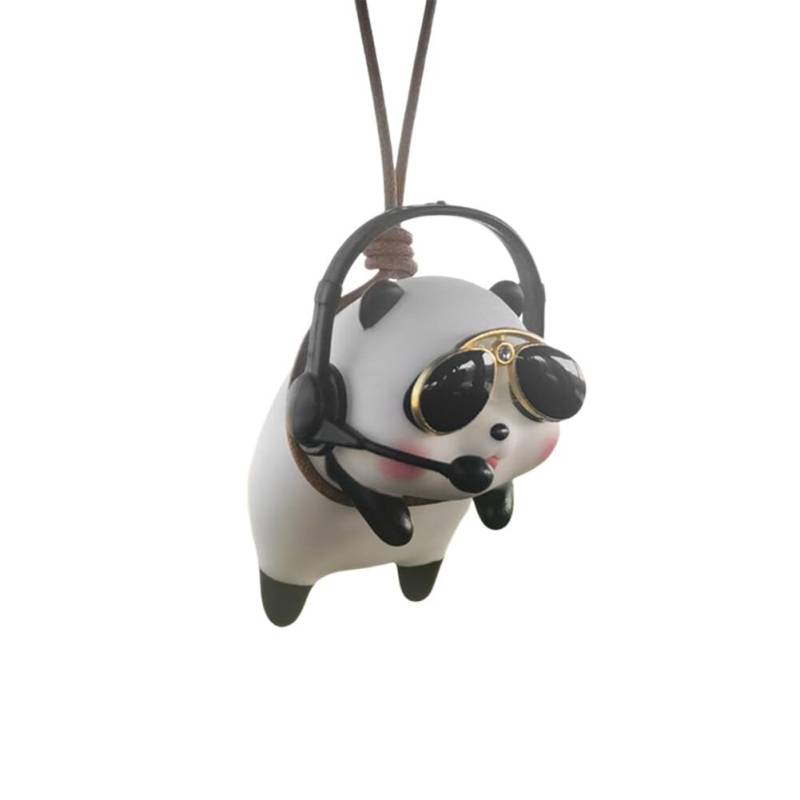 Panda Auto Rückspiegel Anhänger, Lustige Swinging Autospiegel Anhänger Car Panda Tiger Schaukel Ornament für Innen Rückspiegel Süße Charms Spiegel Auto Innenraum Zubehör Deko von BYNYXI