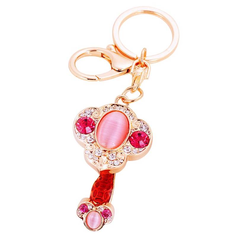 Strass Schlüsselanhänger Jade Ruyi, Bling Auto Schlüsselanhänger Tier Metall Glücksanhänger Schlüssel Keychain Cute Kawaii Schlüsselbund Schlüsselanhänger für Frauen Mädchen Geschenk-3.5cmx12cm von BYNYXI