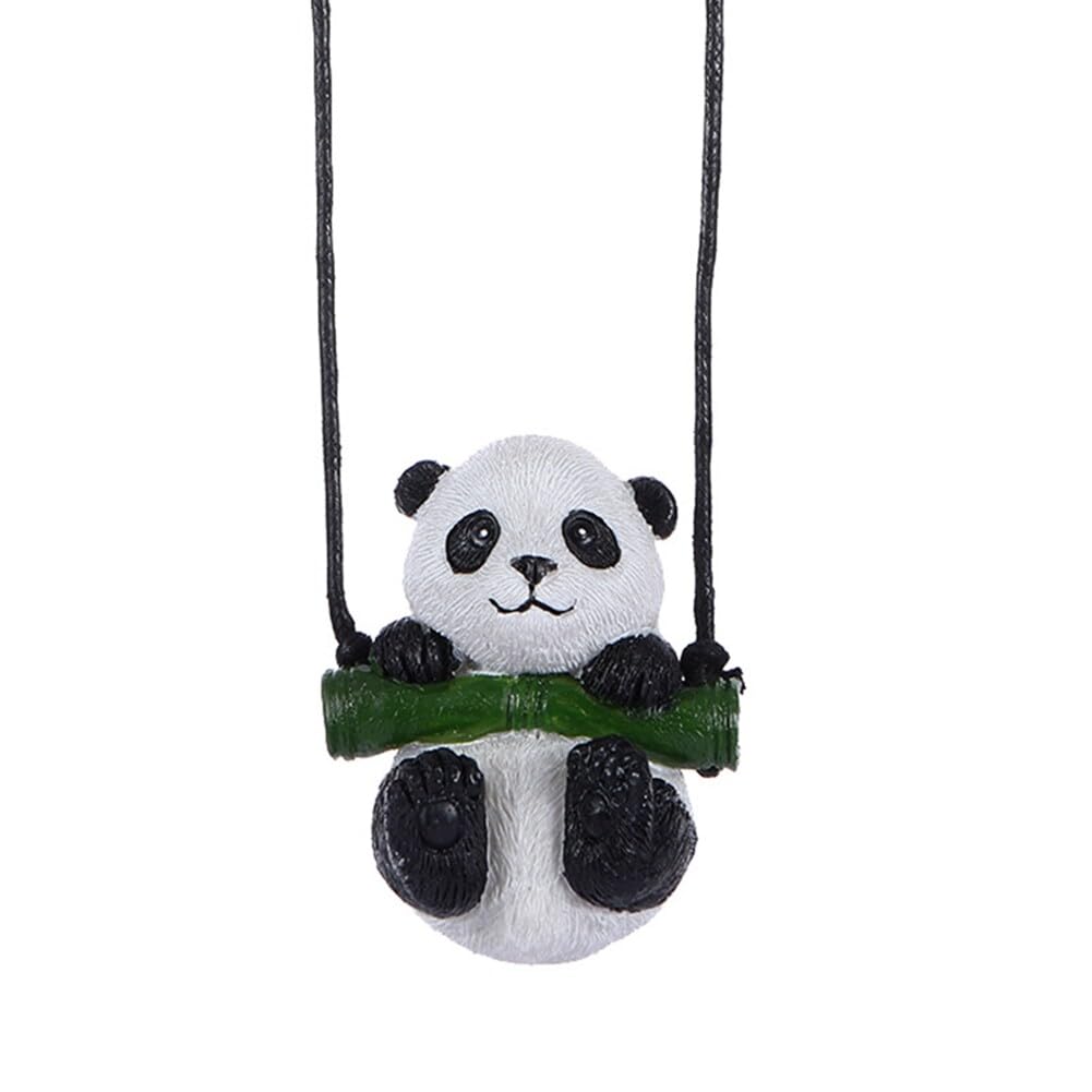 Swing Panda Anhänger, Lustige Auto Rückspiegel Innen Anhänger Süße Auto hängende Ornamente Auto Innendekoration Ornament Hängendes Ornament Auto Dekoration für Autospiegel Türen Zuhause von BYNYXI