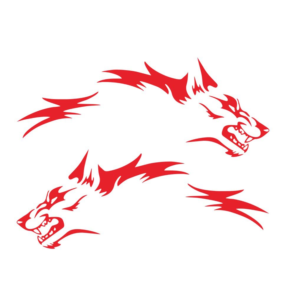 Wolf Auto Aufkleber, 2 Stück Realistische Wolfskopf Vinyl Aufkleber Seitenkörper Aufkleber Heckscheibe Tuning Wolf Car Sticker Wasserdicht Auto Fahrzeug Running Wolf Totem Autoaufkleber, 130cmx50cm von BYNYXI