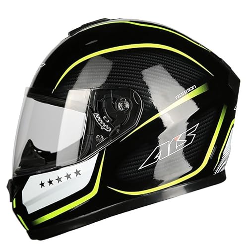 Integralhelm für Erwachsene, Männer und Frauen, für Motocross-Straßenmotorräder, ECE-DOT-geprüft G,L57-59CM von BYOUQ