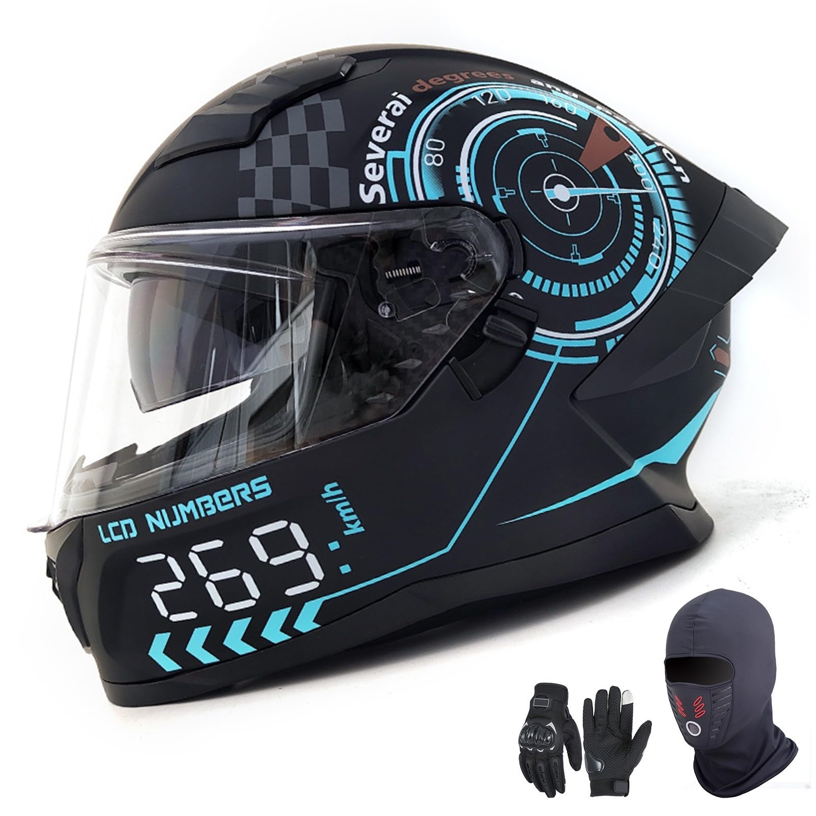 Modularer Helm Motorradhelm Herren Damen Klapphelm Jethelm mit Kinnschutz Integralhelm Scooter Roller Helm Helm Motorrad mit ECE DOT Zertifizierung 10,L59-60CM von BYOUQ