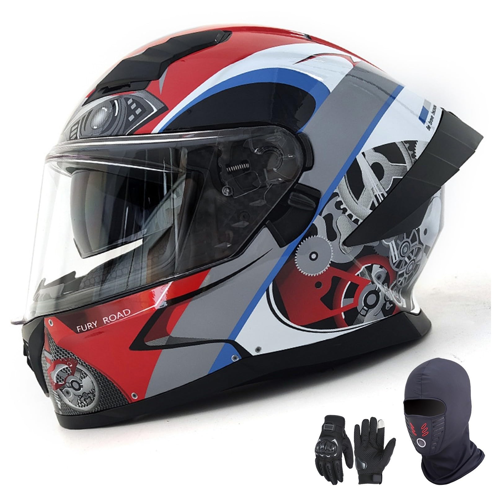 Modularer Helm Motorradhelm Herren Damen Klapphelm Jethelm mit Kinnschutz Integralhelm Scooter Roller Helm Helm Motorrad mit ECE DOT Zertifizierung 8,XL61-62CM von BYOUQ