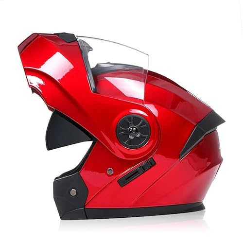 Motorrad Helm Integralhelm Motorradhelm Klapphelm mit Sonnenblende vorbereitet Klappbar In Motorradhelm DOT/ECE zugelassen C,L von BYOUQ