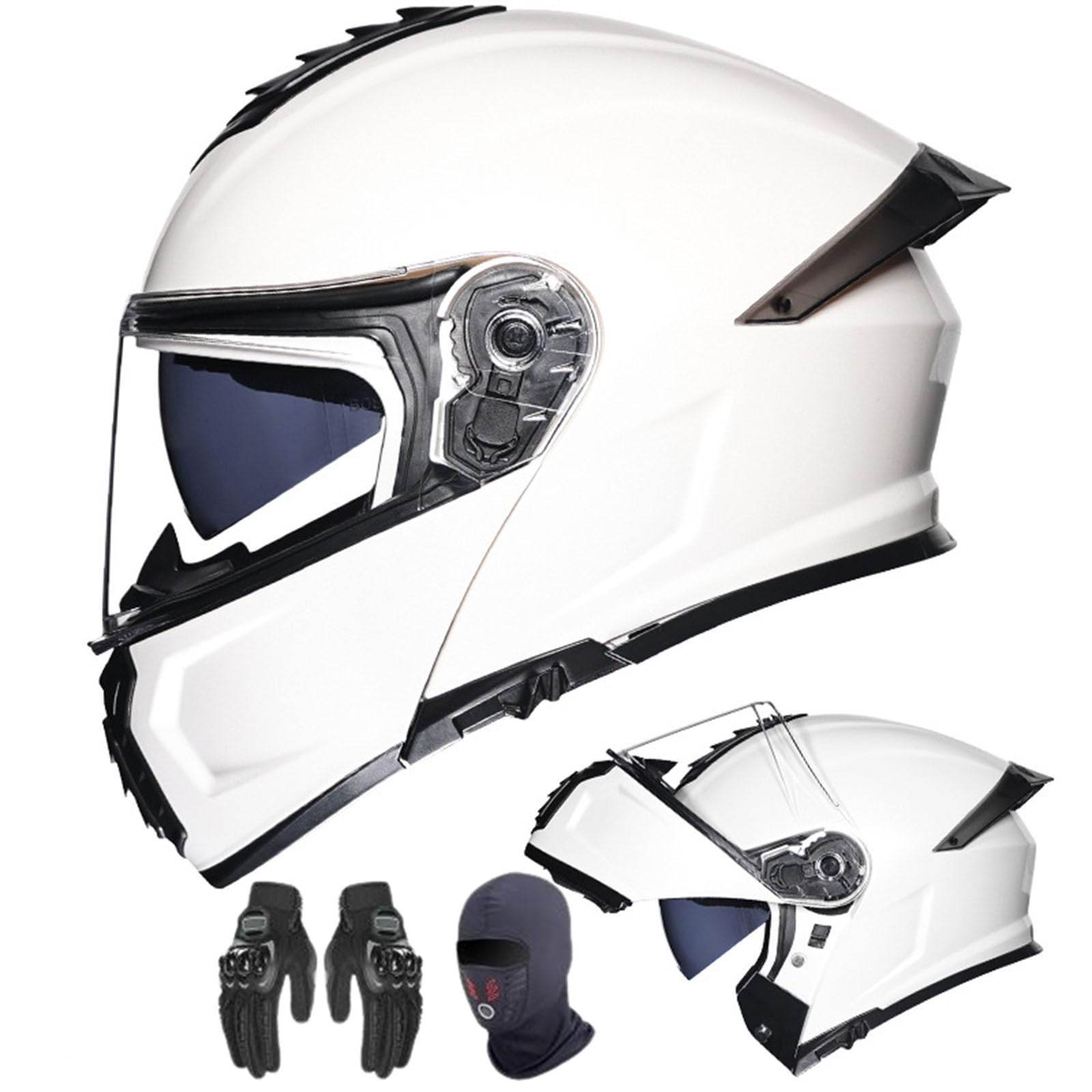 Motorradhelm Modularer Klapphelm mit Doppelter Sonnenblende, Unisex Integralhelm ECE Zulassung, Scooter Motocross für Erwachsene Männer Frauen K,XXXL63-64CM von BYOUQ