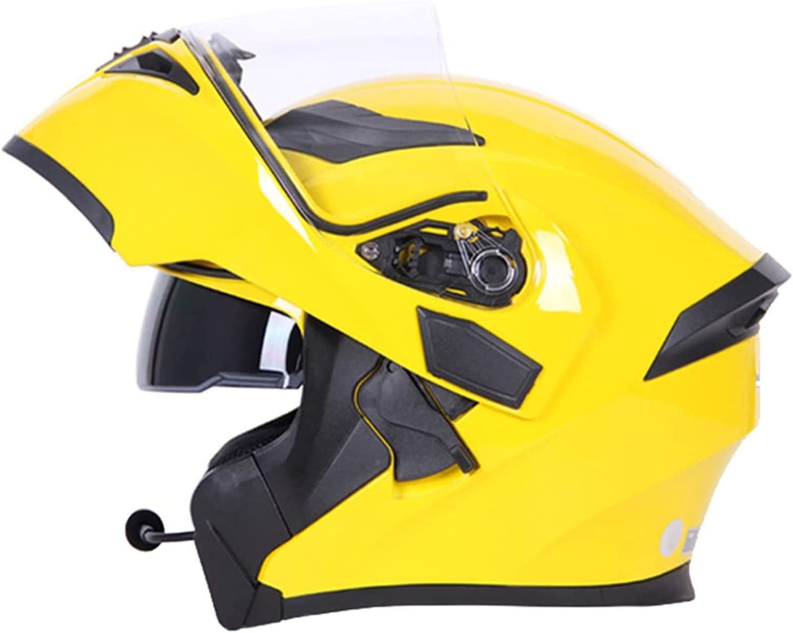 Motorradhelm mit Bluetooth,Integralhelm Klapphelm Integriertes Damen Herren DOT/ECE Zertifizierter Motorradhelm mit Antibeschlag-Doppelvisier für Frauen Männer D,XXXL65-66CM von BYOUQ