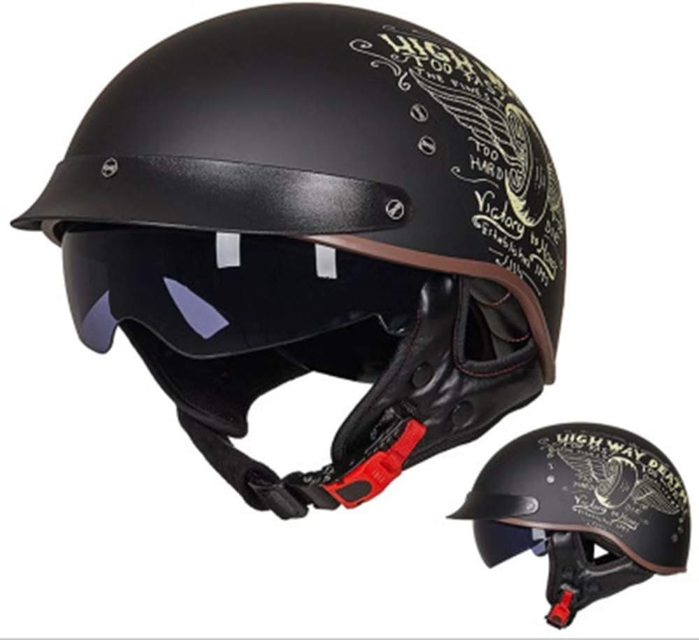 Motorradhelme für Männer und Frauen, ECE-geprüft, Mopedhelme mit Visieren, Antikollisionskopf, schützt die Verkehrssicherheit der Benutzer E,M55-56CM von BYOUQ