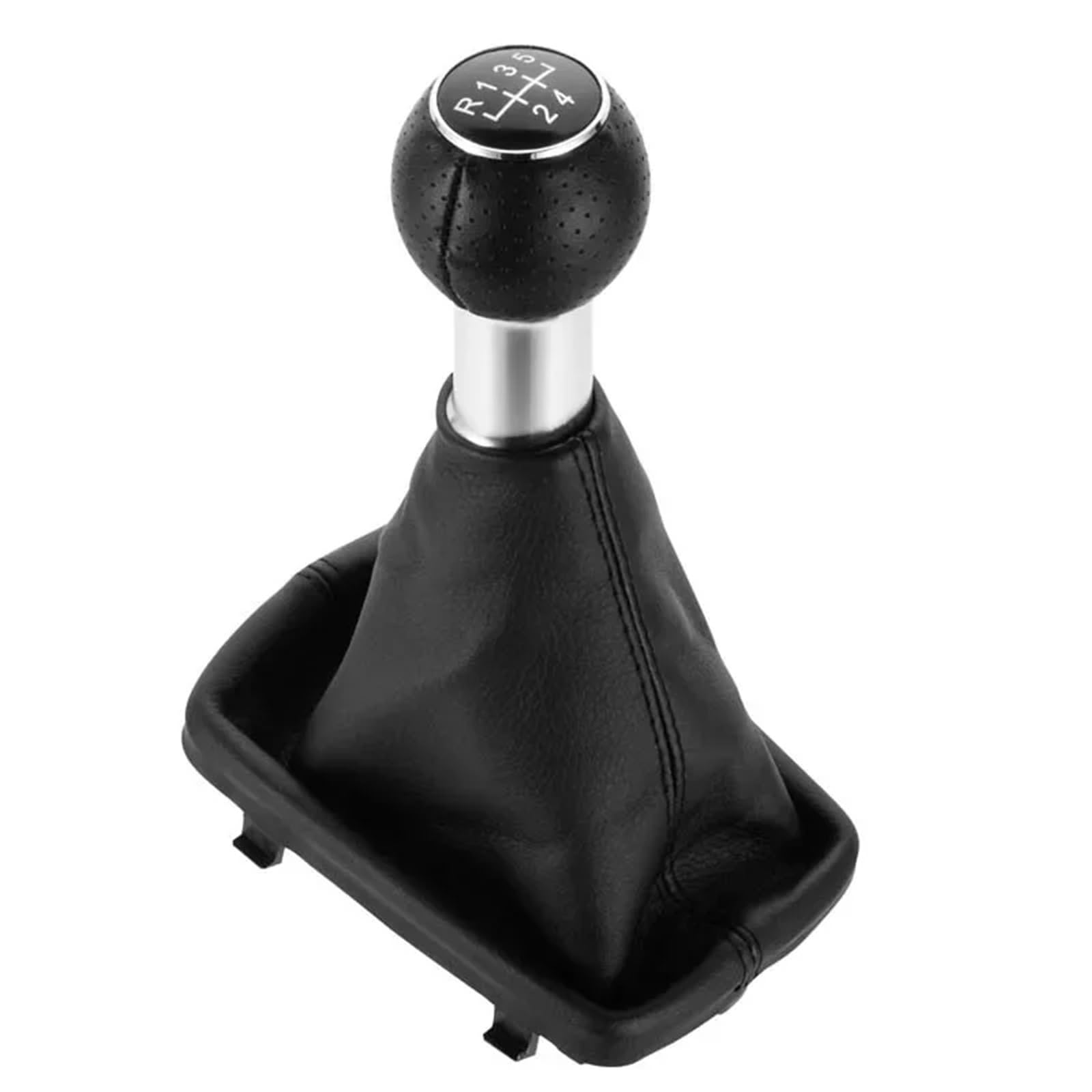 Schaltknauf Auto Gang Hebel Schalthebelknauf 12mm 5/6 Gang Schaltknauf Shifter Hebel Griff Kopf Gamasche Boot Abdeckung Auto Zubehör Für A3 Für S3 2001 2002 2003(Black 5speed) von BYSKJZ