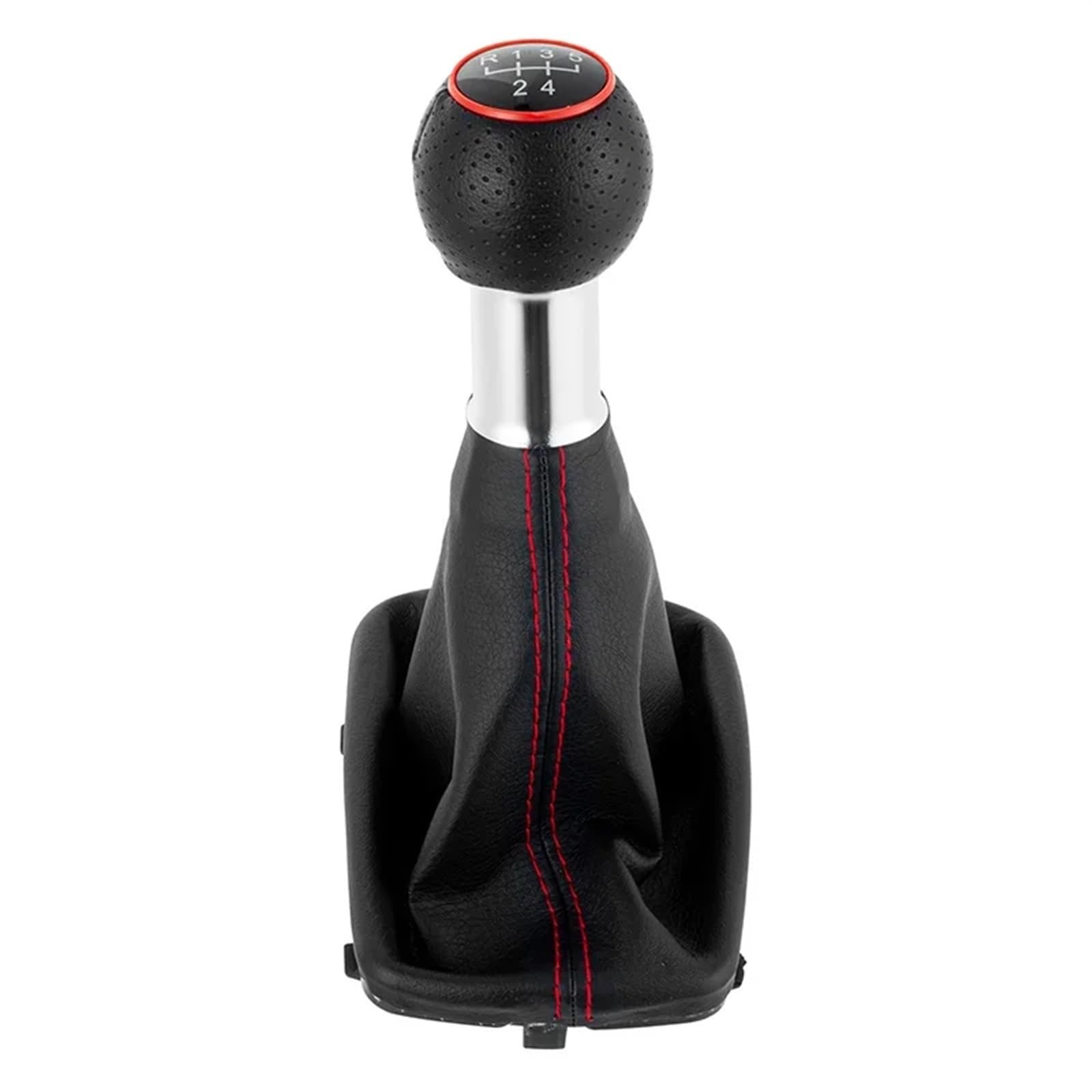 Schaltknauf Auto Gang Hebel Schalthebelknauf 12mm 5/6 Gang Schaltknauf Shifter Hebel Griff Kopf Gamasche Boot Abdeckung Auto Zubehör Für A3 Für S3 2001 2002 2003(Red 5speed) von BYSKJZ