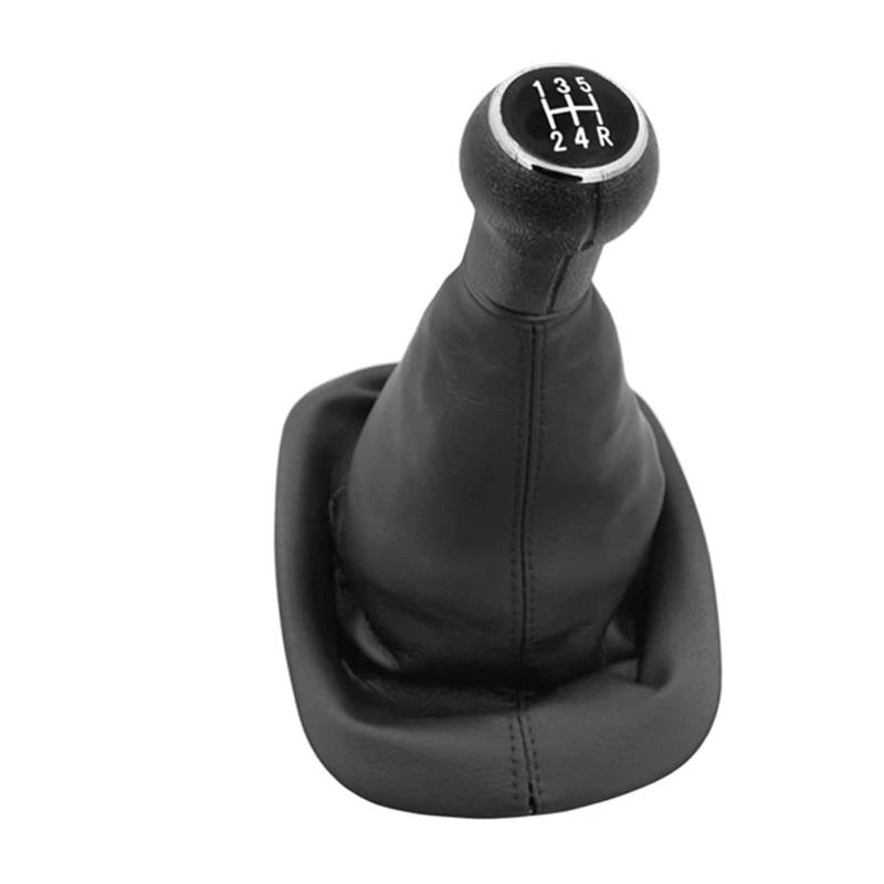 Schaltknauf Auto Gang Hebel Schalthebelknauf 5 6 Gang Schaltknauf Hebel Shifter Gaitor Boot Abdeckung Schwarz Leder Fall Für VW Für Passat Für B5 Für 3B 1996-2005(5 Speed) von BYSKJZ