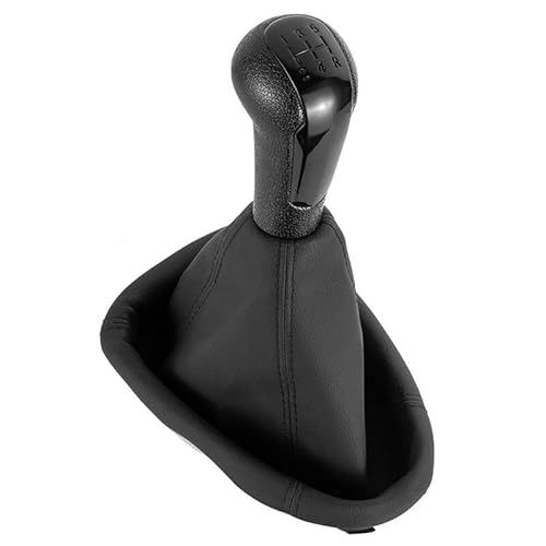 Schaltknauf Auto Gang Hebel Schalthebelknauf Auto 5 Gang Schaltknauf Leder Boot Abdeckung Für Chevrolet Für Matiz Für Spark Für M300 2011 2012 2013 2014 2015 2016(Black Knob Suit) von BYSKJZ