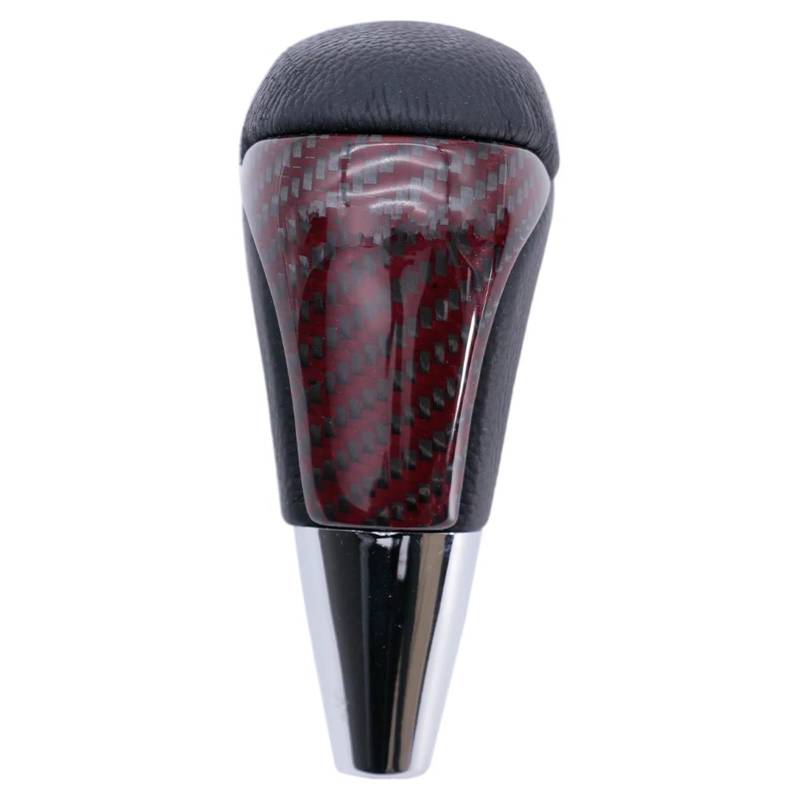 Schaltknauf Auto Gang Hebel Schalthebelknauf Carbon Fiber Leder Auto Schaltknauf Manuelle Stick Shifter Hebel Kopf Auto Zubehör(Black red) von BYSKJZ