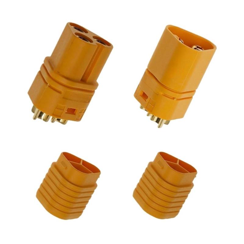 5 Sets von MT60, Aeromodelling-Stecker, Dreikern-Motorsteuerung, 30 A gelb, männlicher Kopf, weiblicher Kopf, UL94V0, MT60-M/MT60-F von BYTNHNT