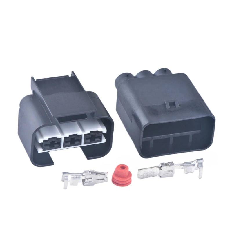 BYTNHNT 1 Set 3-poliger 6,3 mm Serie 1743271-2 weiblicher wasserdichter Steckverbinder für Automobilstecker für elektrischen Kühlerlüfter, Buchse (weiblich und männlich) von BYTNHNT