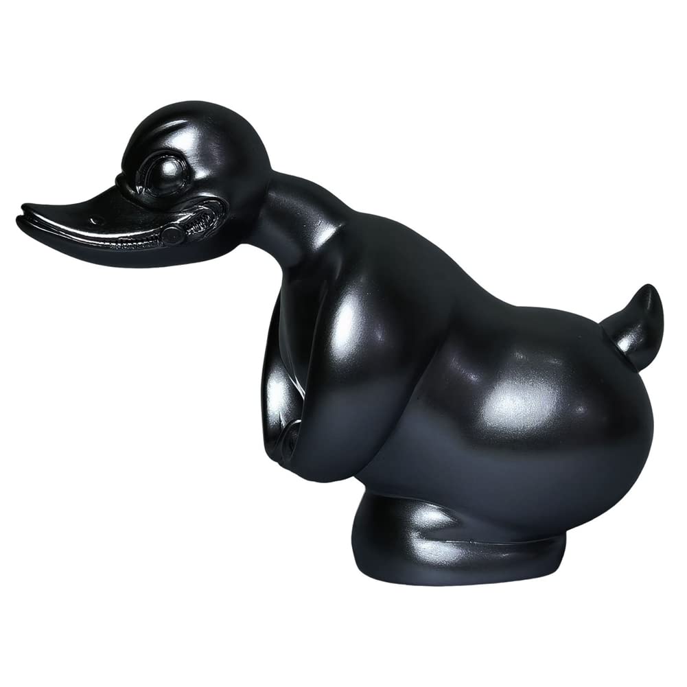 Babal Angry Duck -KüHlerfigur -Fronthauben-Aufkleber -Armaturenbrett-Dekor Ente DekorationszubehöR, Schwarz von Babal