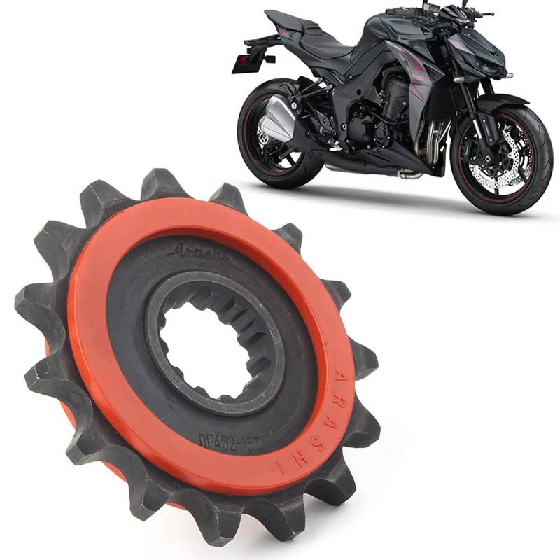 Bacar 15 Zähne Vorderrad-Antriebskette aus Gummi für Motorrad ersetzen Für Z1000 2014-2016 von Bacar