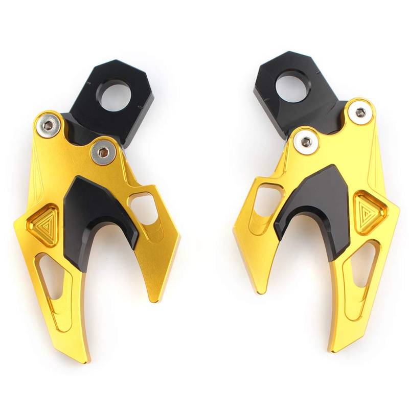 Bacar Motorrad CNC Hinterrad Gabel Kettenspanner Hinterrad Gabel Spindel Kettenspanner Blöcke Zubehör Für CB650F 2014 2015 2016 2017 2018 2019, Gold Powersport von Bacar