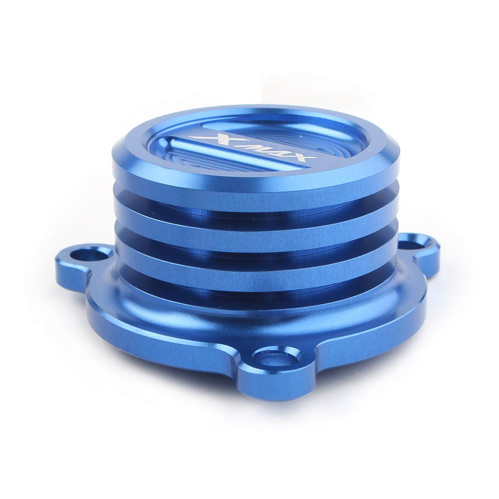 Bacar Motorrad Motoröl Filter Abdeckung CNC Kappe Zubehör Für XMAX 250 ABS 300 400 2018, Blau von Bacar