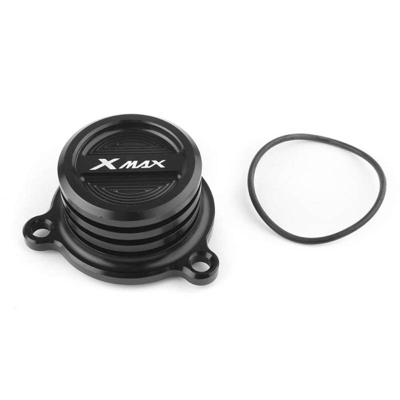 Bacar Motorrad Motorölfilter Abdeckung CNC Kappe Für XMAX 250 ABS 300 400 2018, Schwarz von Bacar