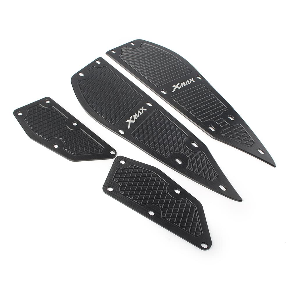 Bacar Motorrad Roller Fußstützen Passagier Fußstütze Pedal Pegs Pads Für XMAX250 2011-2016, XMAX300 2017-2018, Schwarz von Bacar