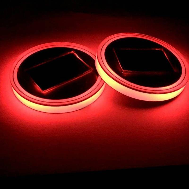 2Pcs leuchtende Matte LED Auto Coaster, Baceyong Solar Cup Holder Pad Innenatmosphäre Licht von Baceyong