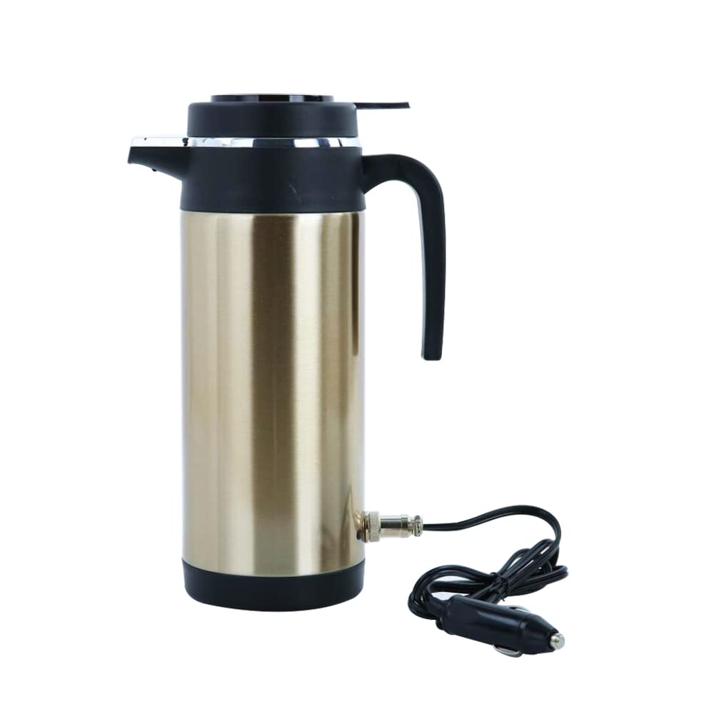 Baceyong 12V/24V Zigarettenanzünder Auto Wasserkocher Boiler, Tragbarer Wasserkocher für Reiseautos, 304 Edelstahl 1200 ml Autoheizbecher von Baceyong