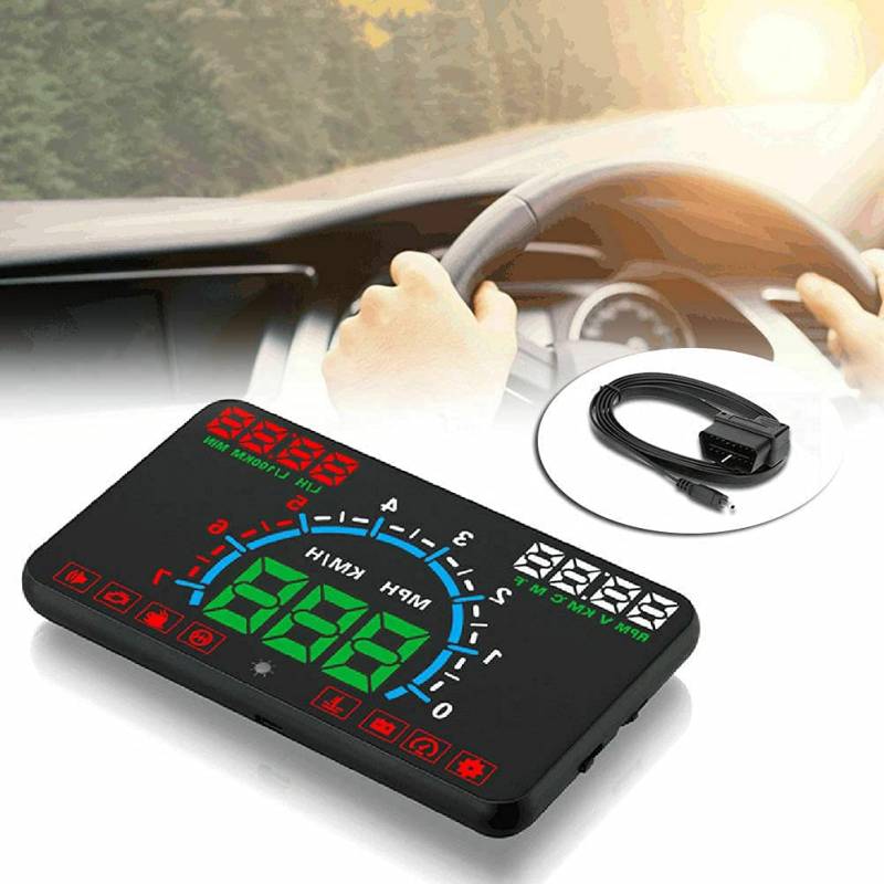 Baceyong 5,8" Auto HUD Head Up Display OBD2 OBD2 Auto Gauge Dash Screen Geschwindigkeitswarnung von Baceyong