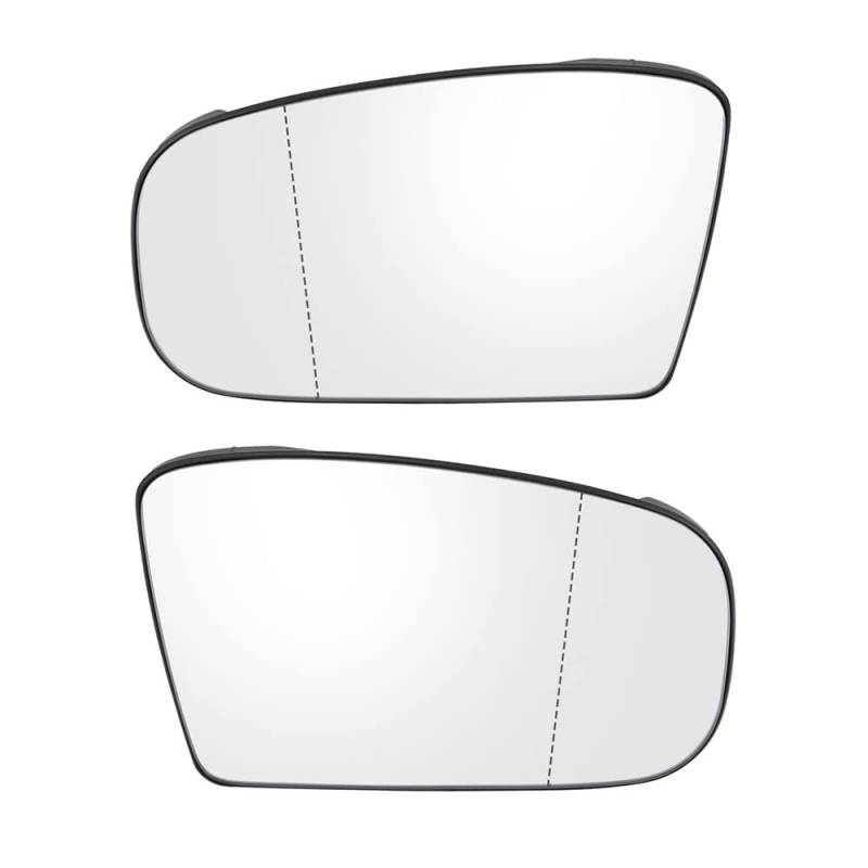 Baceyong Auto-Rückspiegel links/rechts, beheizbares Glas, kompatibel mit Mercedes Benz S-Klasse W220 1998–2002, CL-Klasse W215 2000–2003, Seitenspiegelglas, Weiß/Blau von Baceyong