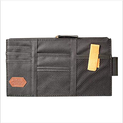 Baceyong Auto Sonnenblende Auto Kartenhalter Aufbewahrungstasche Multi Pocket Organizer Tasche - Schwarz von Baceyong