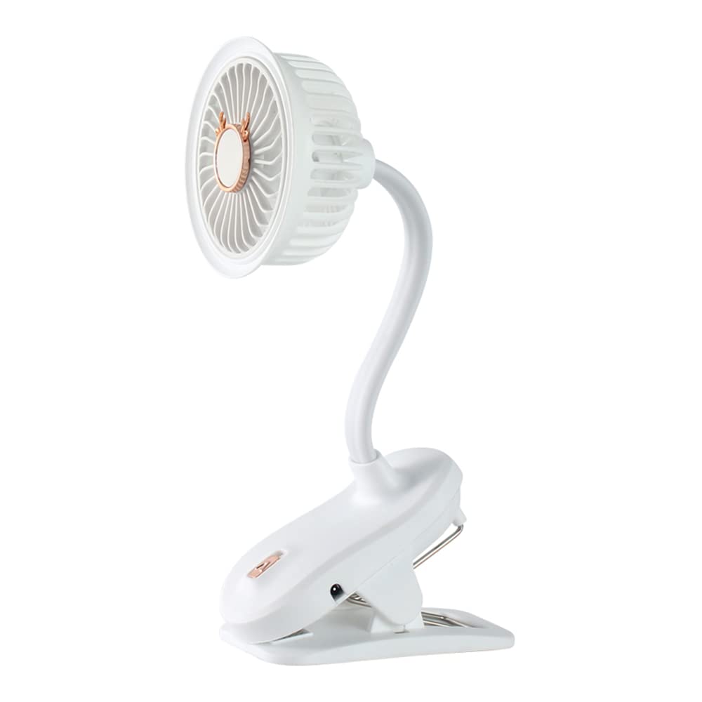 Baceyong Tragbarer Mini-Clip am Kinderwagenventilator, 360 Grad drehbarer Clip am Ventilator, elektrischer Kühlluftumwälzer, USB-Aufladung von Baceyong