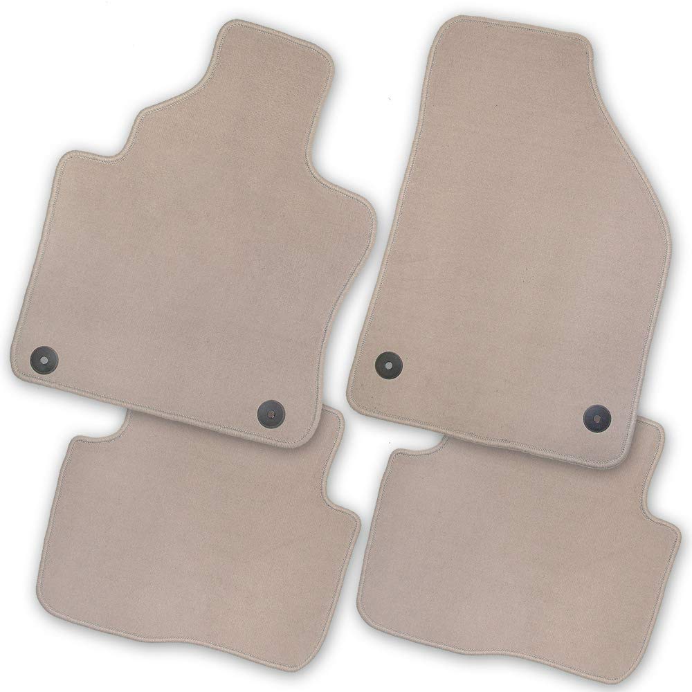 Bär-AfC Auto Fußmatten Premium passend für Renault Twingo Typ 2 2007-2014, Autoteppiche Velours Beige, Rand Kettelung Beige, Set 4-teilig, RE03350 von Bär-AfC