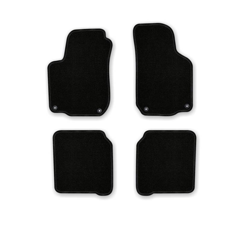 Bär-AfC Auto Fußmatten Basic passend für Seat Leon 1M 1999-2006, Autoteppiche Nadelvlies Schwarz, Rand Kettelung Schwarz, Set 4-teilig, SE03473 von Bär-AfC