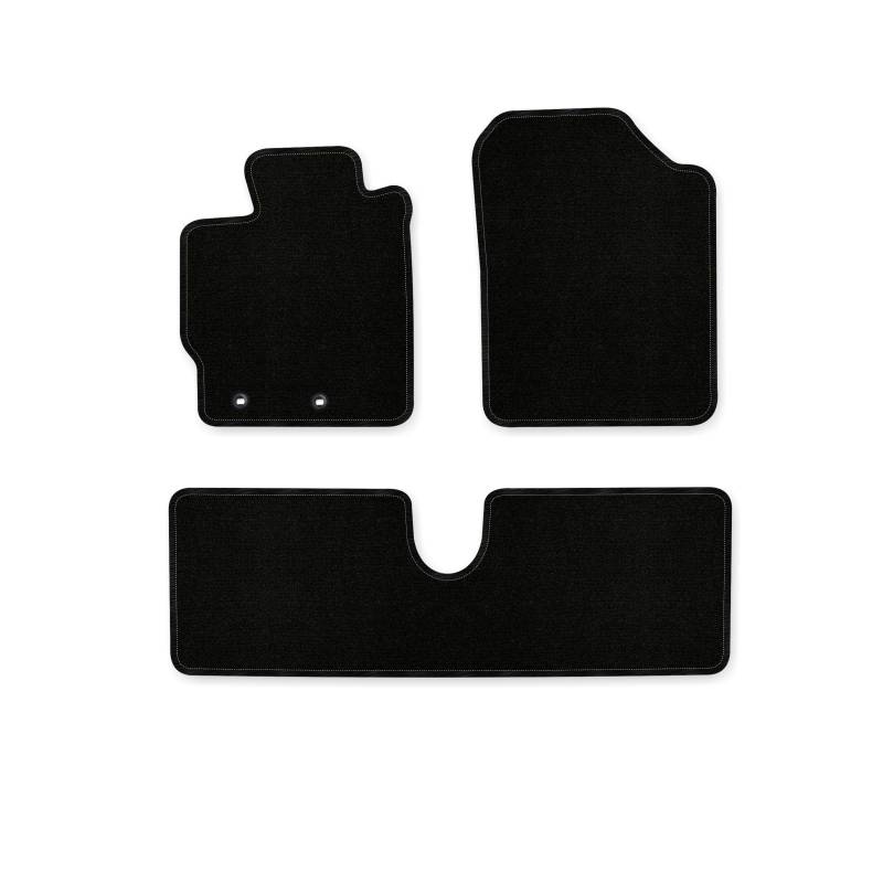 Bär-AfC Auto Fußmatten Basic passend für Toyota Yaris P13 / XP13 2011-2020, Autoteppiche Nadelvlies Schwarz, Rand Kettelung Schwarz, Set 3-teilig, TY04821 von Bär-AfC