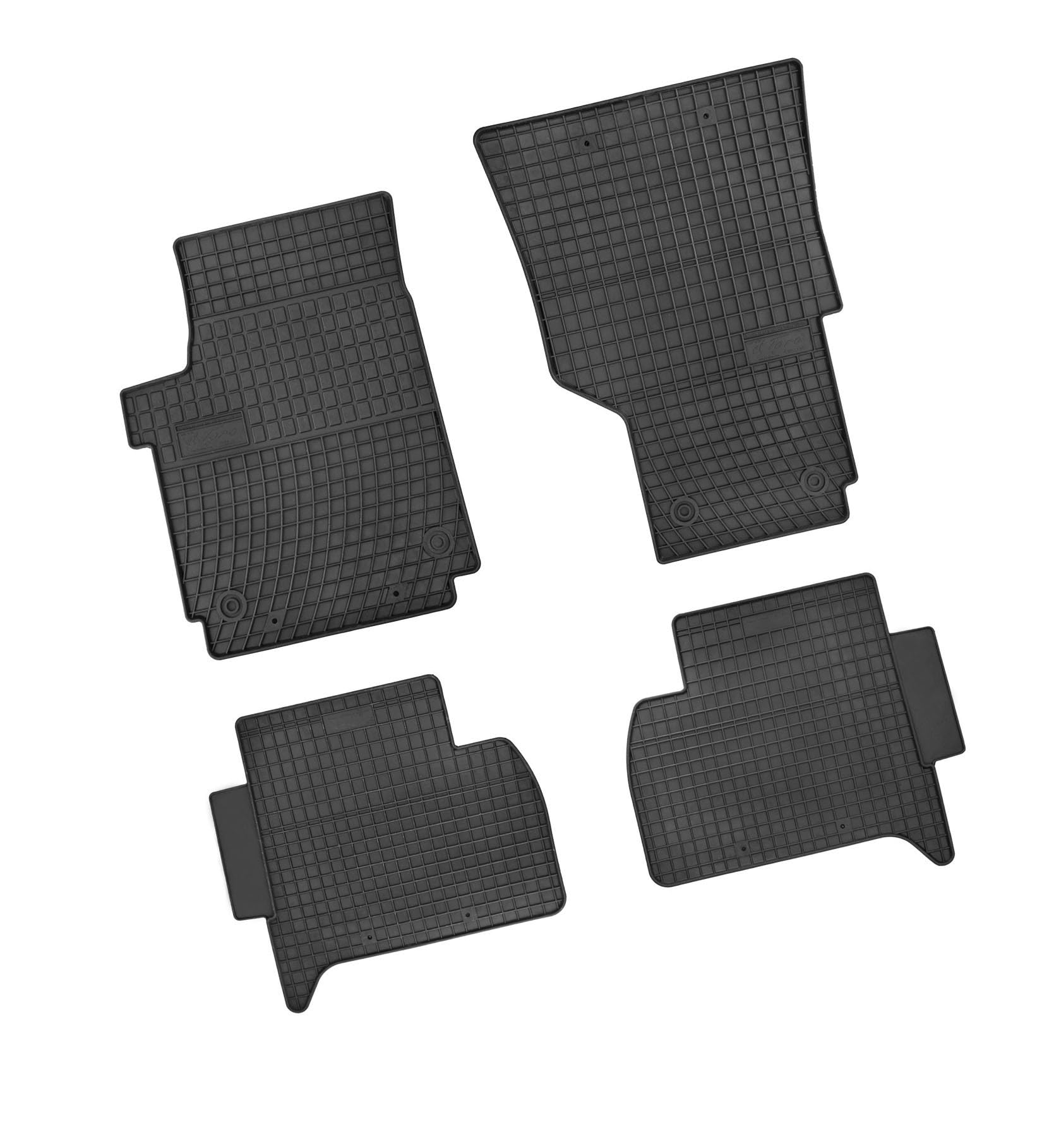 Bär-AfC VW04050 Gummimatten Auto Fußmatten Schwarz, Erhöhter Rand, Set 4-teilig, Passgenau für Volkswagen Amarok Baujahr ab 2010 von Bär-AfC