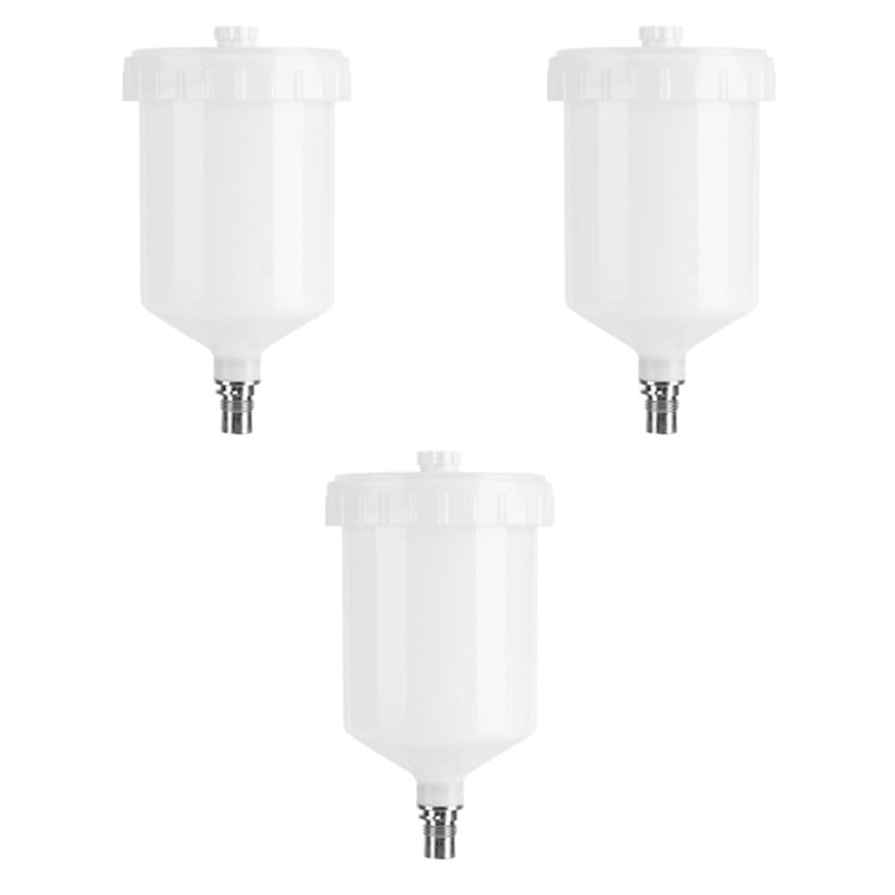 Baeroprki 3 Stück 600 Ml Kunststoff-Hvlp-Farbbecher für Sata Sprayer Cup Connector Jet Farbspritzgerät von Baeroprki