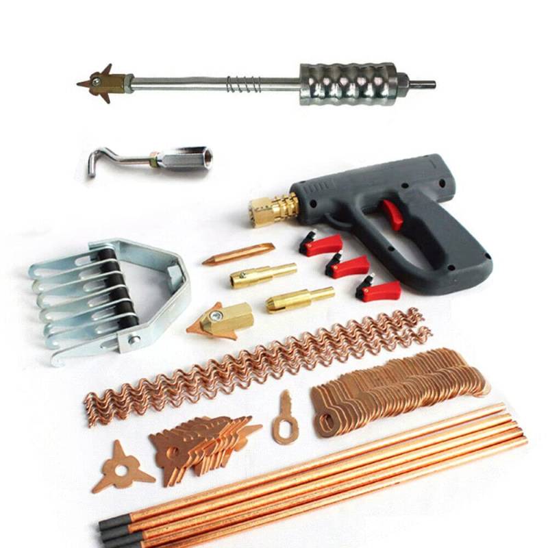 Bagyaluu Zubehör Box Ausbeulwerkzeug Dent Puller Kit Karosserie 86 stücke Reparatur Werkzeug Spotter Spotter Schweißgerät Ausbeul Set Werkzeugsatz zum Entfernen von Dellen von Bagyaluu